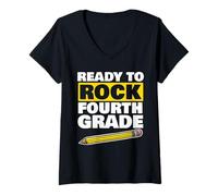 Mujer Ready to Rock Fourth Grade Camiseta Cuello V