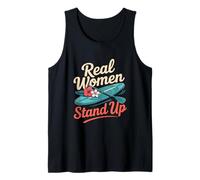 Mujer Real Stand Up Floral Paddleboarding Camiseta sin Mangas