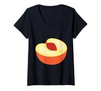 Mujer Realmente Amo Las nectarinas - Nectarina melocotón Fruta Camiseta Cuello V