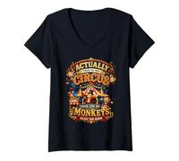 Mujer Realmente Este es mi Circo Estos Son Monos Dicho Divertido Camiseta Cuello V