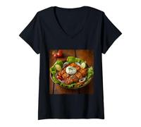 Mujer Realmente Me Gusta Paneer Tikka India India Tandoor Comida Camiseta Cuello V