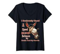 Mujer Realmente necesito un golpe de velocidad entre mi cerebro y mi boca Camiseta Cuello V