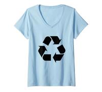 Mujer Reciclaje Logo Día de la Tierra Reciclaje Ecología Am Camiseta Cuello V