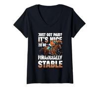 Mujer Recién me pagaron es Bueno ser financieramente Estable Camiseta Cuello V