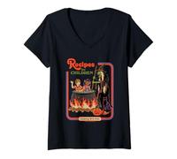 Mujer Recipes Witch Halloween Sarcastic Retro Funny Adult Humor Camiseta Cuello V