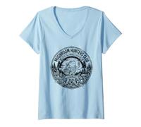 Mujer Recolector de Ranas Divertido del Club de Cazadores de Hongos Camiseta Cuello V