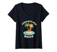 Mujer Recordatorio de Vacaciones en Belice Recuerdo de Ambergris Caye Belice Camiseta Cuello V