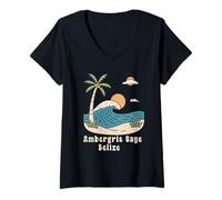Mujer Recordatorio de Vacaciones en Belice Recuerdo de Ambergris Caye Belice Camiseta Cuello V