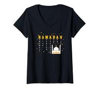 Mujer Recuerda a Allah Ramadán Mubarak Kareem Camiseta Cuello V