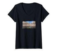 Mujer Recuerdo de Big Horn Canyon Wyoming Camiseta Cuello V