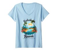 Mujer Recuerdo de Haleakala, Hawái, Isla del Volcán Este de Maui Camiseta Cuello V