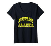 Mujer Recuerdo de Juneau Alaska USA Camiseta Cuello V