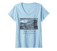 Mujer Recuerdo de la Acrópolis Atenas Templo del Partenón de Minerva Kids Camiseta Cuello V
