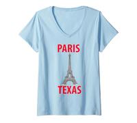 Mujer Recuerdo de París Texas USA Camiseta Cuello V