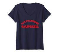 Mujer Recuerdo de San Francisco California USA Camiseta Cuello V