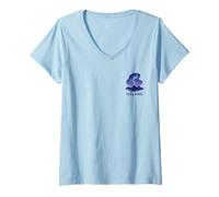 Mujer Recuerdo de viaje de bolsillo de Islandia Aurora Boreal Aurora Boreal Camiseta Cuello V