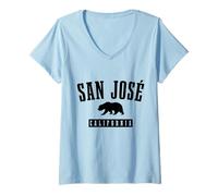 Mujer Recuerdo del orgullo del oso de San José, California Camiseta Cuello V
