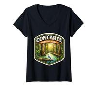 Mujer Recuerdo del Parque Nacional Congaree South Carolina Memorabilia Camiseta Cuello V