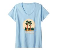 Mujer Recuerdo del Parque Nacional Redwood Crescent City California Camiseta Cuello V