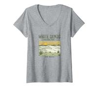 Mujer Recuerdo del Parque Nacional White Sands Nuevo México Hombres Mujeres Camiseta Cuello V