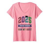 Mujer Recuerdo exclusivo de autógrafos del último día de Bruh, 3er grado 2025 Camiseta Cuello V