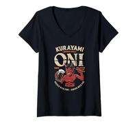 Mujer Recuerdo japonés Devil Oni Lantern Ale Japanese Demon Beer Camiseta Cuello V