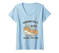 Mujer Recuerdos de Las cataratas del niágara Ontario-Buffalo NY Canadá Recordatorio Camiseta Cuello V