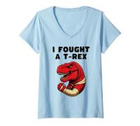 Mujer Recuperación Brazo Roto T-Rex Niños Dinosaurio Camiseta Cuello V