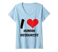 Mujer Recursos Humanos de Red Heart, me Encanta RRHH Camiseta Cuello V