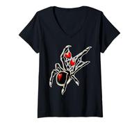Mujer Red de Amor de Spider Black Widow Camiseta Cuello V