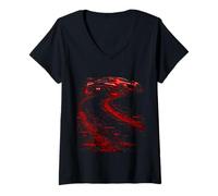Mujer Red Drift Car Street Racing Turbo Diseño Rápido Hombres Niños Niños Camiseta Cuello V