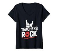Mujer Red for Ed apoya a los Maestros y la educación pública Camiseta Cuello V