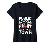 Mujer Red for Ed apoya a los Maestros y la educación pública Camiseta Cuello V
