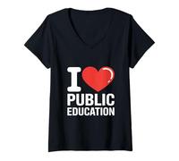 Mujer Red for Ed apoya a los Maestros y la educación pública Camiseta Cuello V