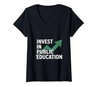 Mujer Red for Ed apoya a los Maestros y la educación pública Camiseta Cuello V