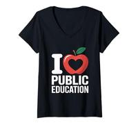 Mujer Red for Ed apoya a los Maestros y la educación pública Camiseta Cuello V