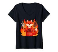 Mujer Red Fox Cooking Grill BBQ Funny Gift Red Fox Camiseta Cuello V