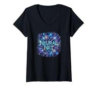 Mujer Red neuronal Camiseta Cuello V