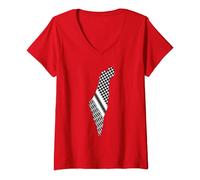 Mujer Red Palestine Free Palestine Free Gaza Keffiyeh Scarf Flag Camiseta Cuello V