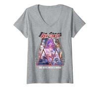 Mujer Red Sonja Poster Synthwave Pelirroja Épica Cyberpunk 80s Retro Camiseta Cuello V