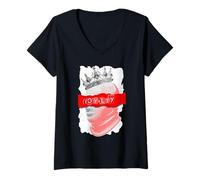 Mujer Red The Crown Never Slips Red Graphic Camiseta Cuello V