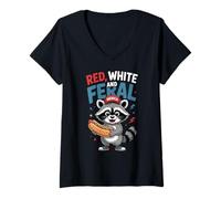 Mujer Red White and Feral Camiseta Cuello V