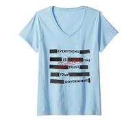 Mujer Redacted Everything is Fine Trust Your Government Political Camiseta Cuello V