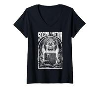 Mujer Redes Sociales Chica Zombie Divertido Mujer No Muerta Halloween Camiseta Cuello V