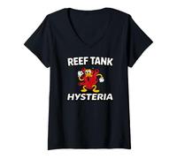 Mujer Reef Tank Hysteria Saltwater Aquarium Coral Keeper Camiseta Cuello V