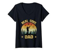 Mujer Reel Cool Dad Hunting Regalo del Día del Padre para papá Amor Caza Camiseta Cuello V