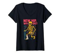 Mujer Reemplazo de Cadera New Hip Who DIS Fun Womens Surgery Recovery Camiseta Cuello V