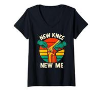 Mujer Reemplazo de Rodilla New Me Fun Mens Surgery Recovery Camiseta Cuello V