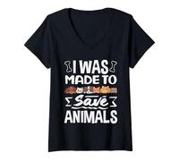 Mujer Refugio de Perros rescatados «I Was Made to Save Animals» Camiseta Cuello V