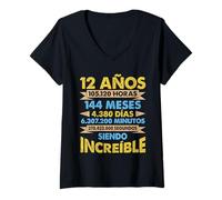 Mujer Regalo de cumpleaños 12 años increíble niño Divertido Camiseta Cuello V